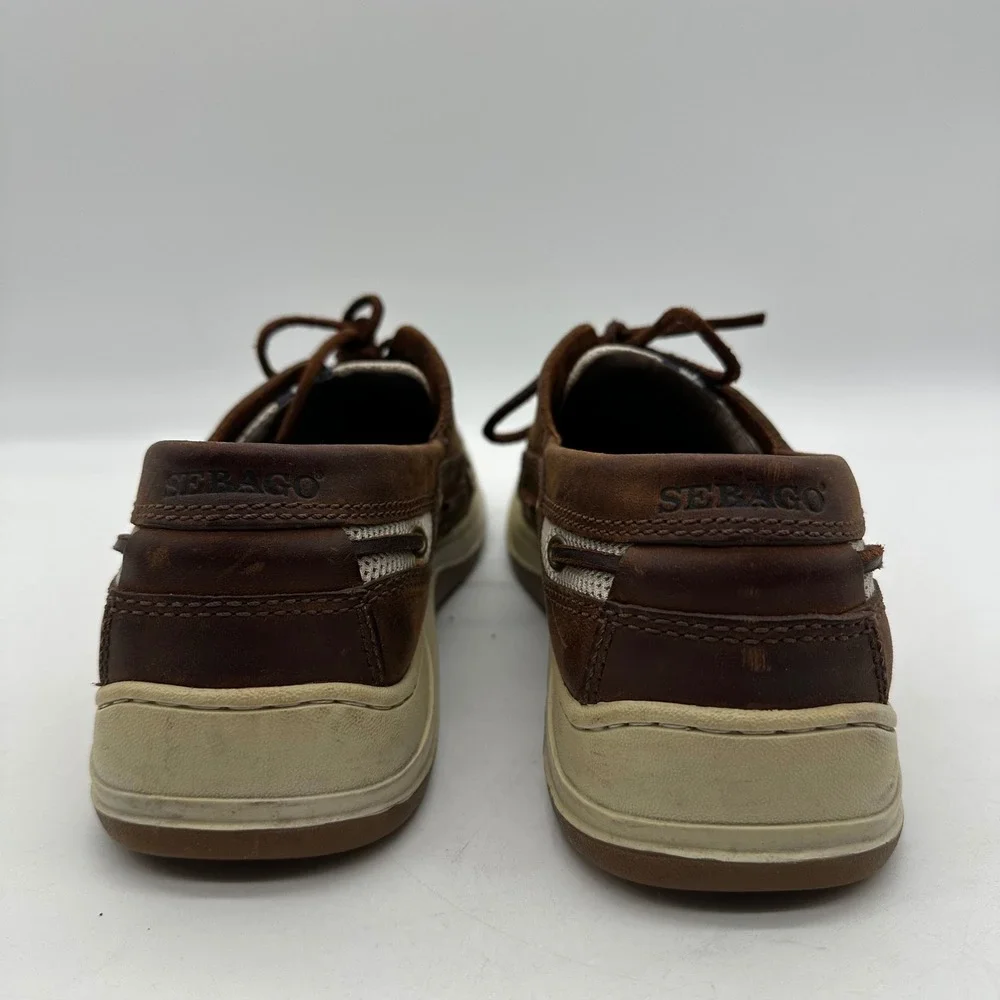 Sebago 99618 Mens Size 9M‎ Becket Casual Copper Tan Leather Mesh Boat Shoes